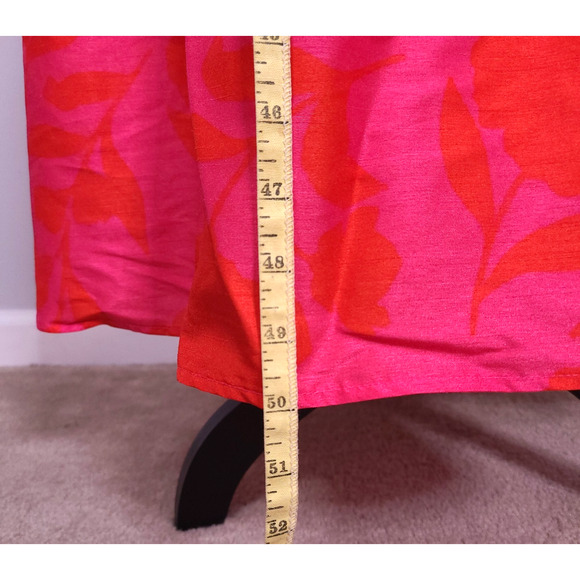 Kate Spade Target Pink Red Floral Peplum Midi Dress 12 Sleeveless V Neck Pockets - Picture 15 of 15